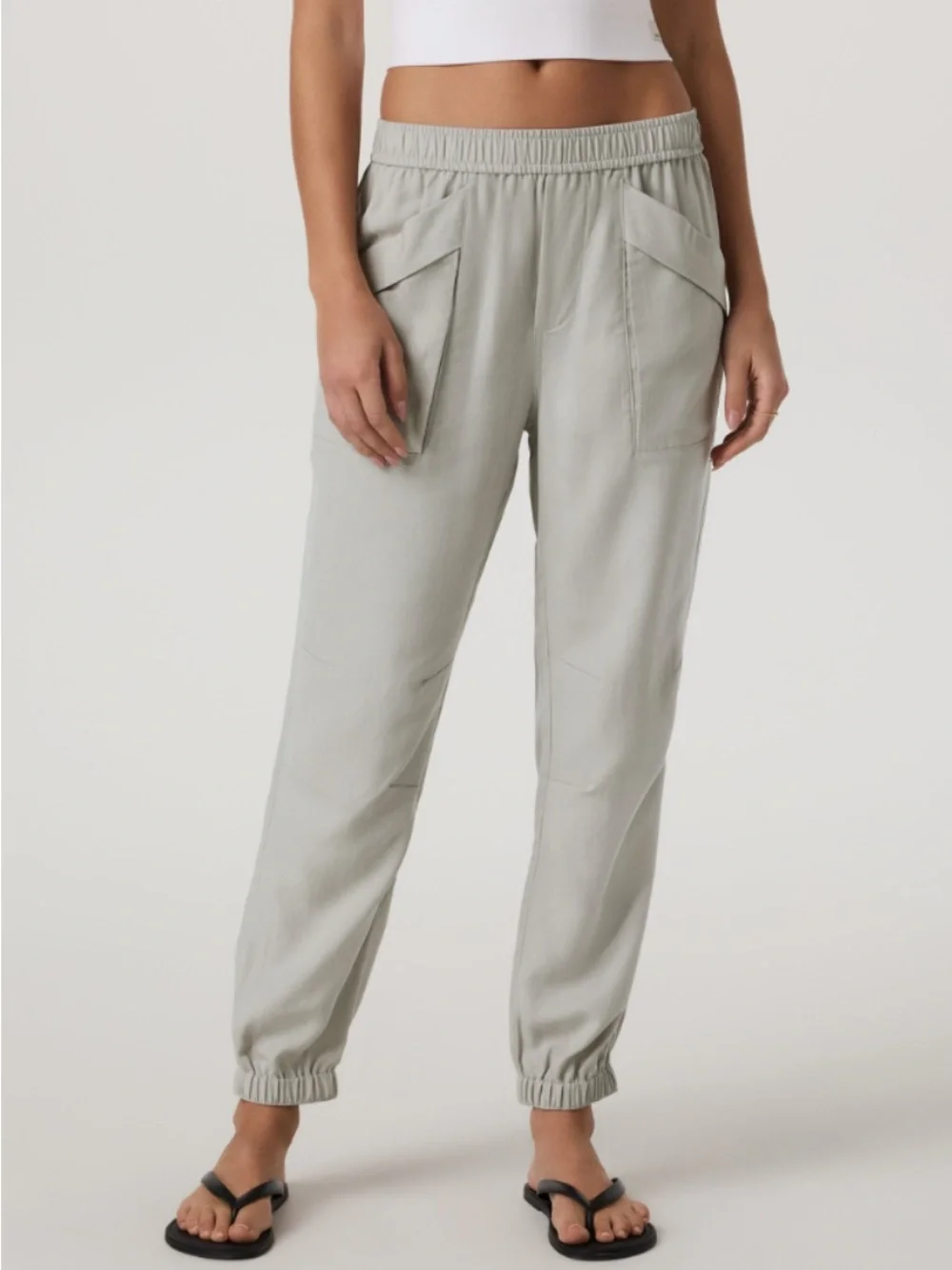 Vuori Trestles Linen Blend Twill Jogger Pant Medium Gray Relaxed Fit - Picture 1 of 10